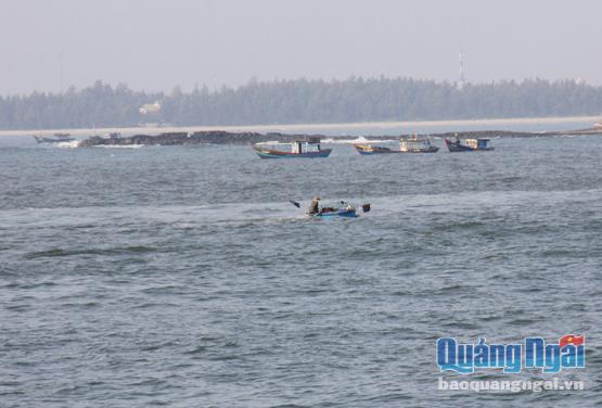 Vùng biển gần cảng Sa Kỳ, huyện Bình Sơn, một khu vực đánh bắt tôm nhí của ngư dân trong tỉnh