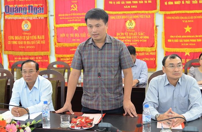 Phó Bí thư Thường trực Tỉnh ủy Đặng Ngọc Huy phát biểu chỉ đạo tại buổi làm việc với Đảng ủy Công ty CP Đường Quảng Ngãi 