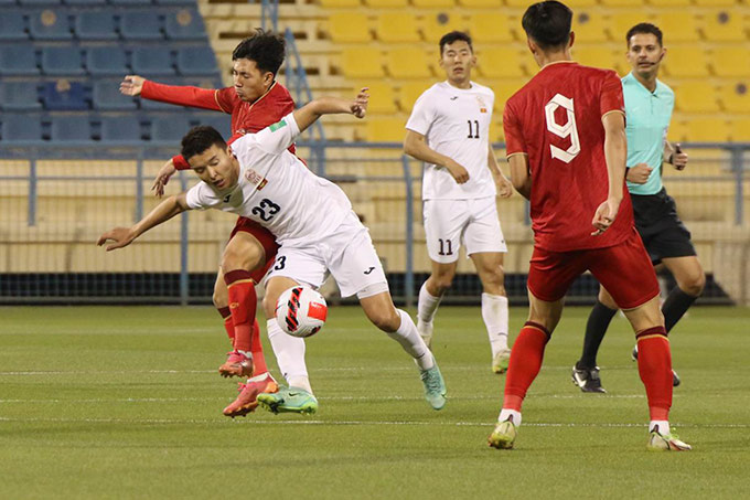 U23 Việt Nam thua Kyrgyzstan trên chấm luân lưu ở trận tranh hạng 9 và đứng cuối cùng ở Doha Cup 2023 - Ảnh: VFF