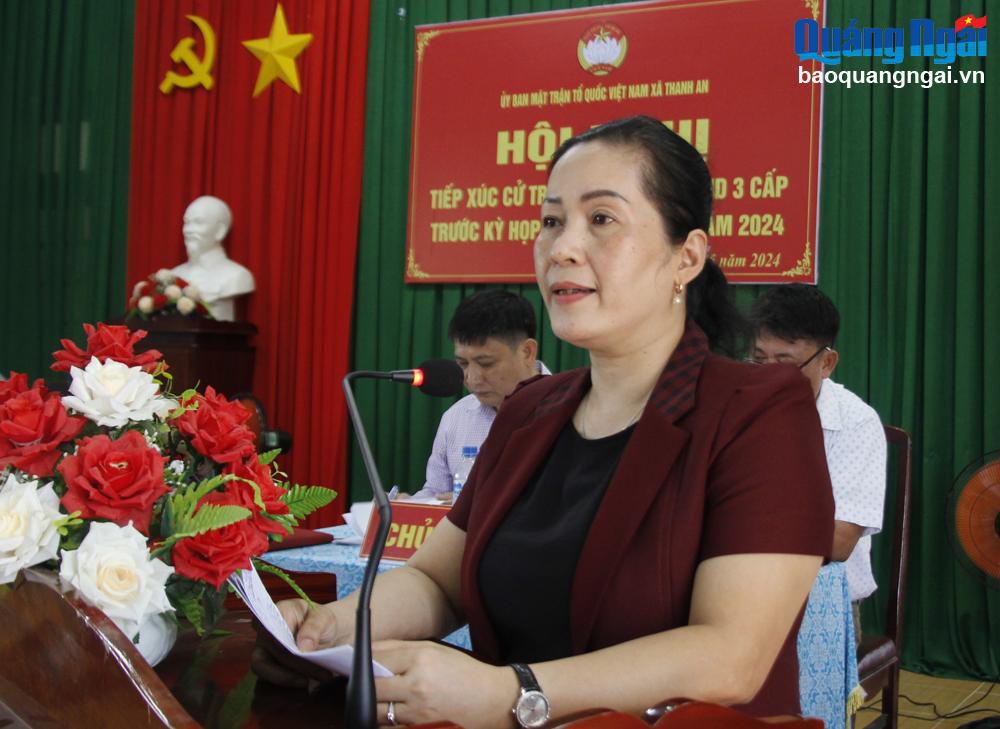 Phó Bí thư Tỉnh ủy Đinh Thị Hồng Minh tiếp xúc cử tri xã Thanh An