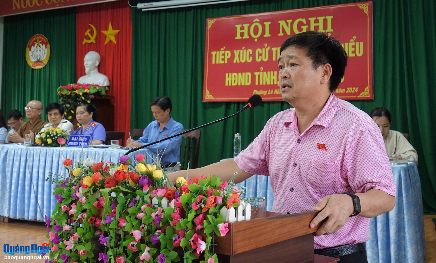 Phó Chủ tịch Thường trực HĐND tỉnh Nguyễn Cao Phúc tiếp xúc cử tri phường Lê Hồng Phong