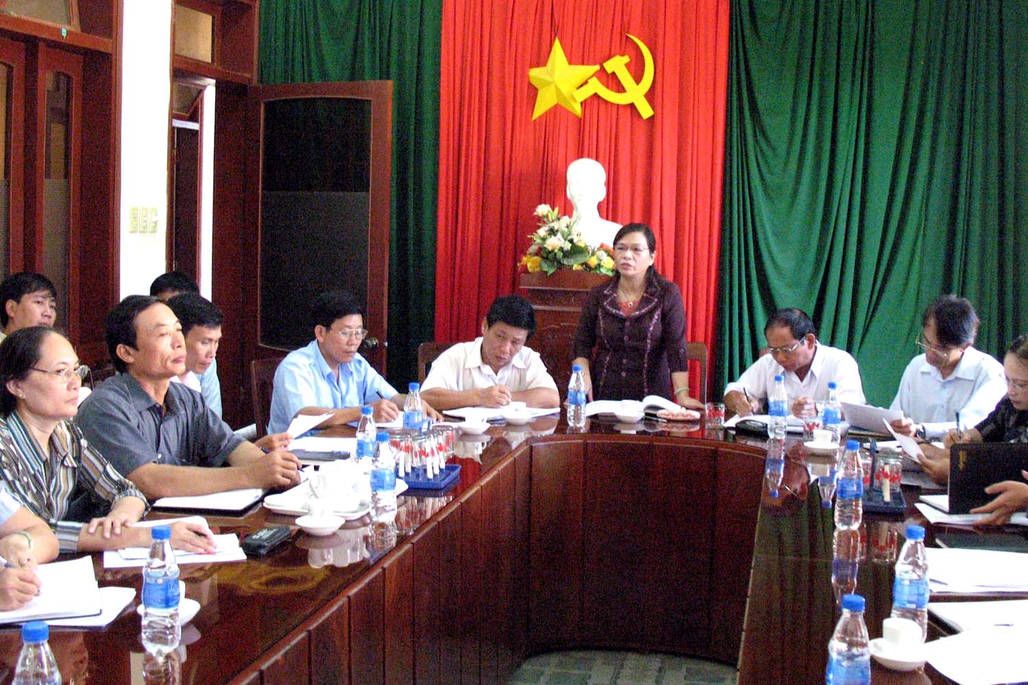 Phó Chủ tịch UBND tỉnh Đinh Thị Loan phát biểu kết luận tại buổi làm việc.      