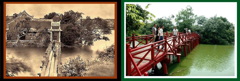 Cầu Thê Húc trên hồ Hoàn Kiếm xưa và nay