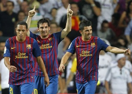  Messi và Villa đều tìm thấy duyên ghi bàn vào lưới Real Madrid