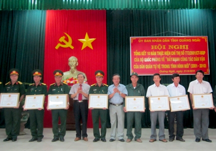 Đồng chí Phó Bí thư Tỉnh ủy Nguyễn Minh và Phó chủ tịch UBND tỉnh tặng bằng khen cho các cá nhân, tập thể xuất sắc