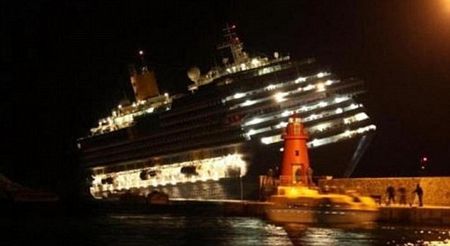 Tàu Costa Concordia đã bị nghiêng 20 độ vào tối qua.