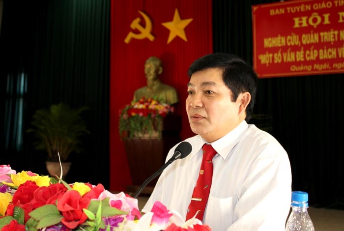 Đồng chí Phạm Thanh Hải-Trưởng Ban Tuyên giáo Tỉnh ủy quán triệt NQ TƯ 4.