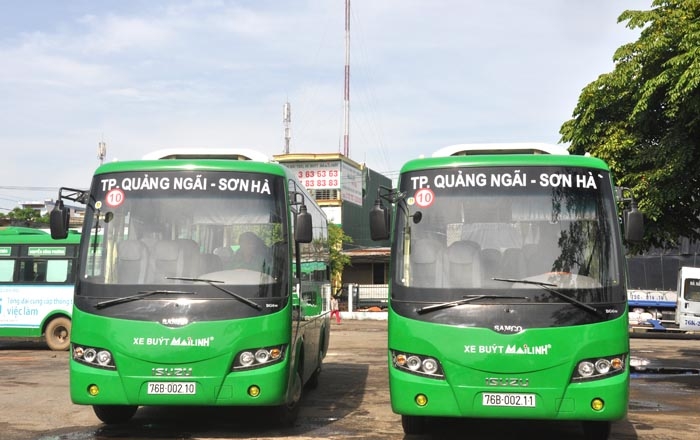Thêm một tuyến xe buýt từ t\T.p Quảng Ngãi đi Sơn Hà đi vào hoạt động.
