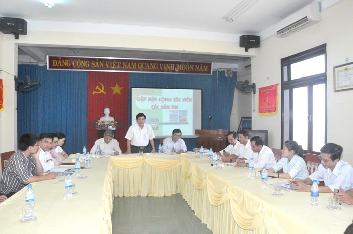 Đồng chí Phạm Thanh Hải-Trưởng Ban Tuyên giáo Tỉnh ủy phát biểu tại buổi gặp mặt.