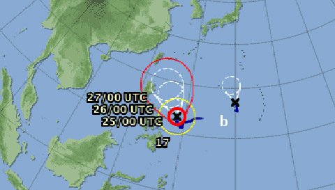 Hình ảnh cơn bão Jelawat (Ảnh: Cơ quan dự báo khí tượng Nhật Bản)