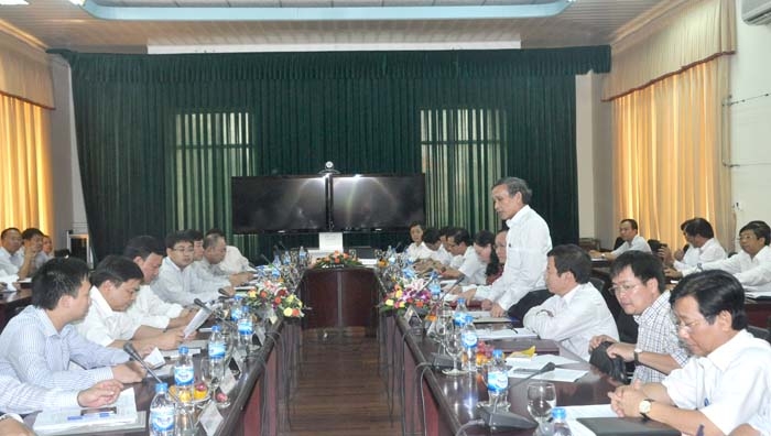 Quang cảnh buổi làm việc giữa Bộ GTVT với tỉnh Quảng Ngãi.