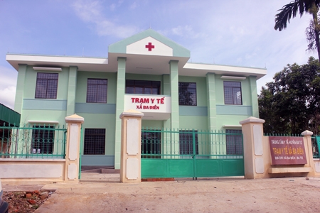 Trạm y tế xã Ba Điền khang trang vừa mới hoàn thành vẫn chưa có trang thiết bị cần thiết