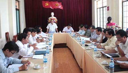 Phó Bí thư Tỉnh ủy Nguyễn Minh phát biểu tại  buổi làm việc.                                                                 Ảnh: BS