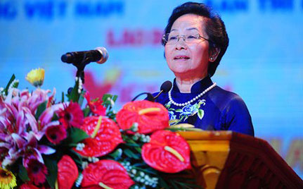Phó Chủ tịch nước Nguyễn Thị Doan phát biểu tại chương trình Vinh quang Việt Nam lần thứ X. Ảnh: Giang Huy