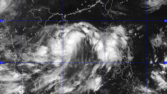 Hình ảnh bão số 6 được chụp qua vệ tinh lúc 11h18 ngày 6/8 (Ảnh: TTDBKTTV)