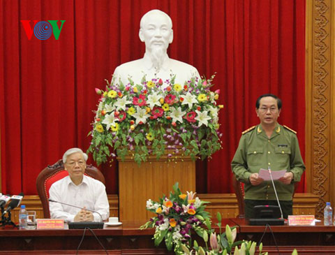 Đại tướng Trần Đại Quang, Bộ trưởng Bộ Công an phát biểu tại buổi làm việc