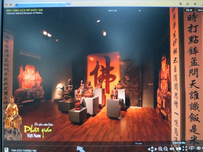 Khu trưng bày Di sản văn hóa Phật giáo Việt Nam trên bảo tàng 3D. Ảnh: VGP/Mai Hồng