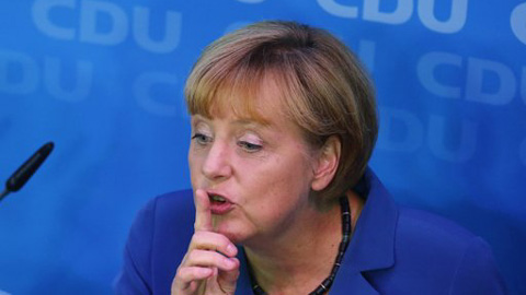 Thủ tướng Đức Angela Merkel tại trụ sở đảng CDU sau khi cuộc bầu cử ở Berlin ngày 22/9 (Ảnh: AP)