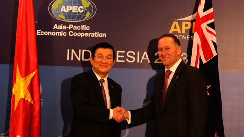 Chủ tịch nước Trương Tấn Sang hội kiến với Thủ tướng New Zealand