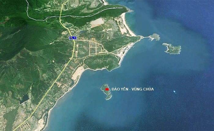 Ảnh vệ tinh chụp Vũng Chùa - Đảo Yến