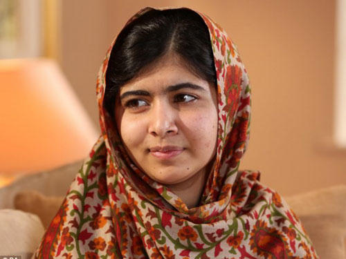 Nữ sinh Malala đoạt  giải thưởng nhân quyền Sakharov. Ảnh: PA
