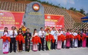 Lễ khánh thành Bia Di tích Lịch sử Mặt trận Dân tộc Thống nhất Việt Nam, ngày 3/11. Ảnh: VGP/Mai Vy