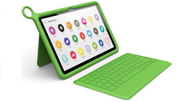 Máy tính bảng cho trẻ em OLPC XO-10 cùng bàn phím vật lý ra mắt tại CES 2014 - Ảnh: Engadget