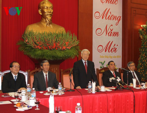 Tổng Bí thư Nguyễn Phú Trọng phát biểu tại cuộc gặp mặt