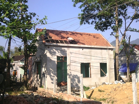 Ngôi nhà xây trái phép của ông Huỳnh Thi Thơ trước khi bị tháo dỡ.