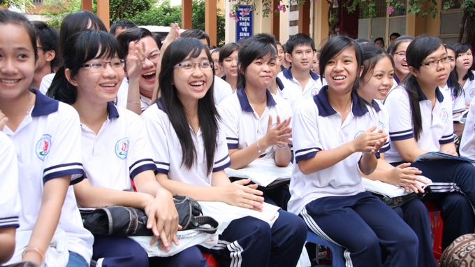 Học sinh dự một chương trình tư vấn tuyển sinh do báo Tuổi Trẻ tổ chức - Ảnh: Trần Huỳnh