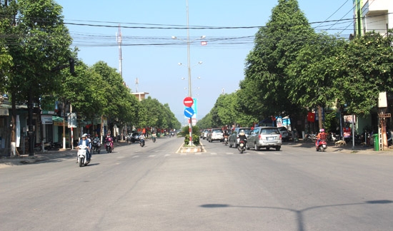 Đường Lê Lợi là một trong những con đường có nhiều cây xanh phù hợp với cảnh quan, môi trường TP.Quảng Ngãi.