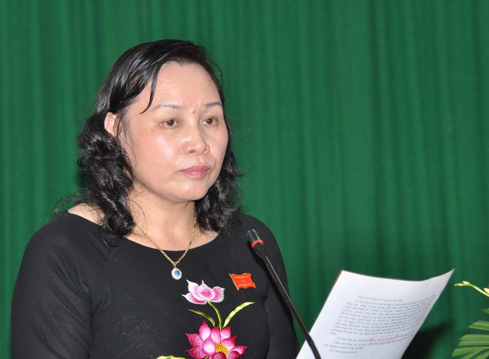 Đồng chí Trương Thị Xuân Hồng- Phó Chủ tịch H ND tỉnh phát biểu khai mạc.