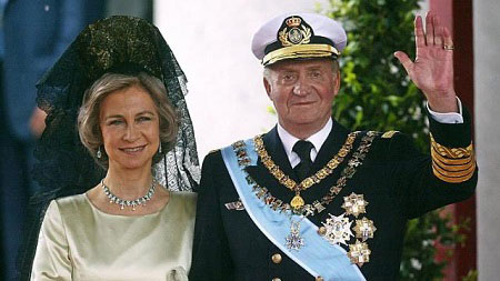 Nhà vua Juan Carlos và hoàng hậu Sophia.