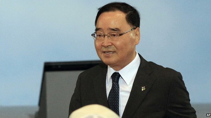 Ông Chung Hong Won đã xin từ chức 10 ngày sau vụ chìm phà - Ảnh: AP