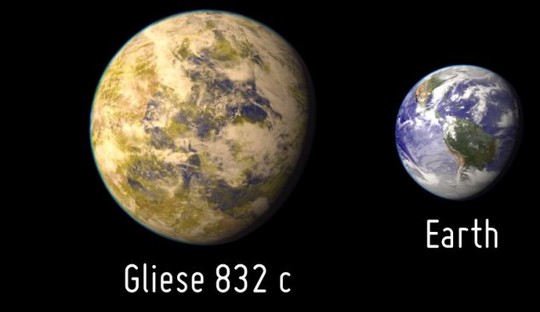Gliese 832c lớn gấp 5 lần trái đất, nằm cách hành tinh chúng ta 16 năm ánh sáng