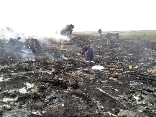 Máy bay dường như đã bị cháy rụi. Ảnh: Reuters