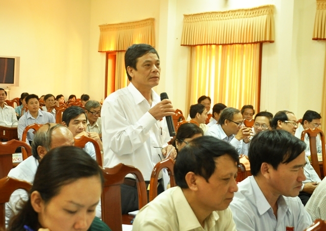 Giám đốc Sở LĐ TBXH Nguyễn Duy Nhân phát biểu tại kỳ họp