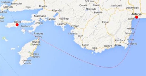 Con đường giao thương trên biển từ Antalya đến Datca.