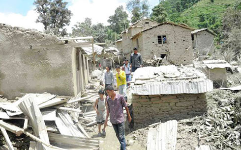 Khu vực ở Nepal hứng lở đất hồi đầu tháng 8 - Ảnh: Reuters