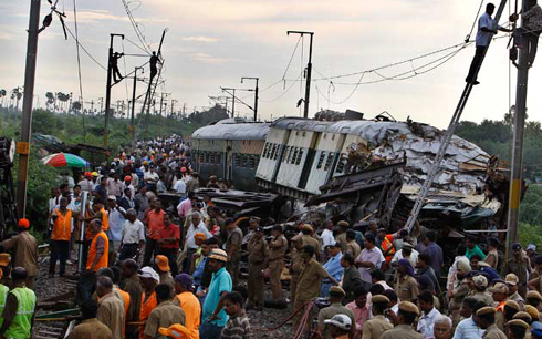  Hiện trường một vụ tai nạn đường sắt ở Ấn Độ (ảnh minh họa) (Nguồn: AP)