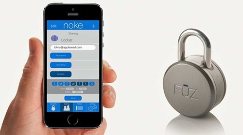 Ổ khóa Noke dùng "chìa khóa" là smartphone có cài ứng dụng điều khiển thông qua sóng Bluetooth.