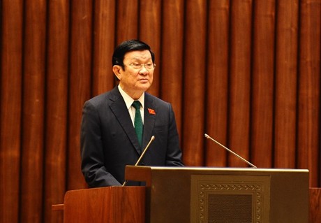 Chủ tịch nước Trương Tấn Sang trình bày Tờ trình về việc phê chuẩn Công ước về chống tra tấn và các hình thức đối xử hoặc trừng phạt tàn bạo, vô nhân đạo hoặc hạ nhục con người.