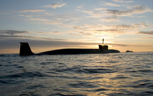 Một chiếc tàu ngầm hạt nhân chiến lược lớp Borey của Nga - Ảnh: Xưởng đóng tàu Sevmash