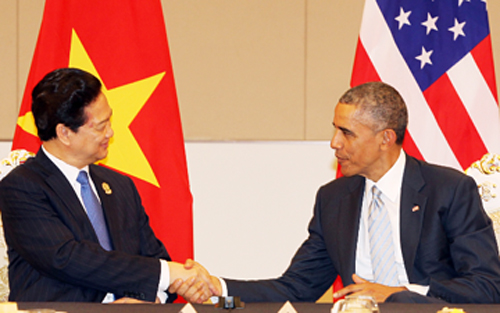 Thủ tướng Nguyễn Tấn Dũng và Tổng thống Obama (Ảnh: Đức Tám)