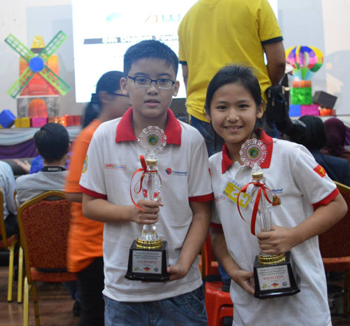  Đội hạng trung cấp của Trường tiểu học Lê Ngọc Hân (Q.1, TP.HCM) đạt giải Excellence - Ảnh: Diễm Phương