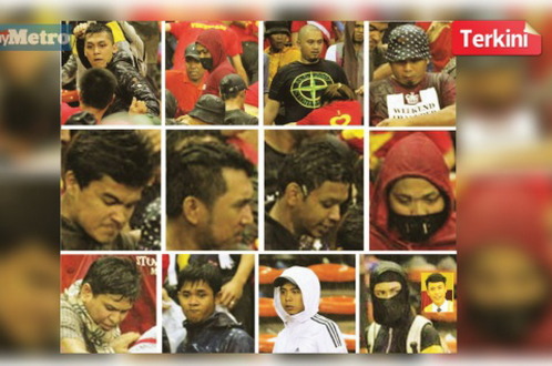 Hình ảnh 12 nghi can đang bị cảnh sát Malaysia tìm kiếm. Ảnh: Mymetro