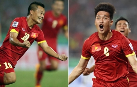 Thành Lương - Công Vinh xuất hiện Đội hình tiêu biểu AFF Cup 2014. Ảnh: NS.