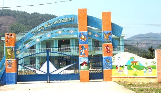 Trường Mẫu giáo Sơn Kỳ được đầu tư xây dựng  khang trang.