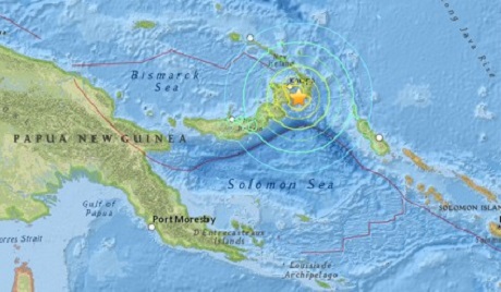 Cảnh báo sóng thần đã được ban bố dọc bờ biển Papua New Guinea và quần đảo Solomon. (Ảnh: AP)