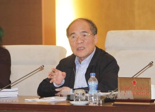 Chủ tịch Quốc hội Nguyễn Sinh Hùng: Muốn chất lượng phải quy định số lượng (Ảnh:TTXVN)
